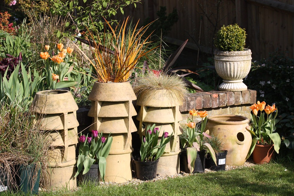 Chimney Pots in the Garden